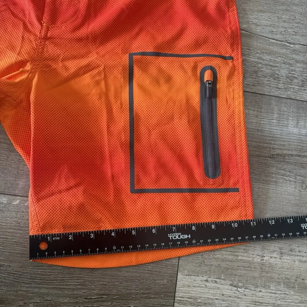 Mack Weldon Board Shorts Mens 33/34 Orange Ombre Unlined Pockets Swim Trunks